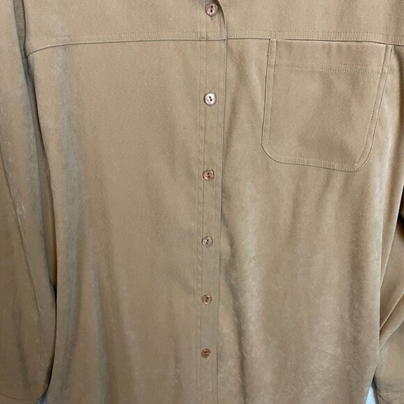 Allison Daley Button Up Shirt Womens 18 Camel Brown, Soft Comfortable Knit - Picture 5 of 14